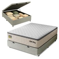 Cama Box Baú Colchão Casal Molas Ensacadas Gold Star 138x188x79cm Hellen