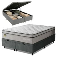 Cama Box Baú Colchão Queen Ortopédico D33 158x198x75cm Minotauro Hellen