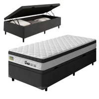 Cama Box Baú Solteiro Espuma Ortopédica Onix D33 88x188x61cm Hellen - Suporta até 120 kg