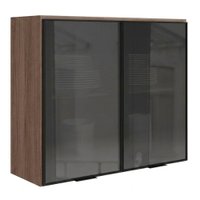Armario Aereo 2 Portas Vidro MDF 80 cm Kali 122118 Carvalho TOQ Nicioli