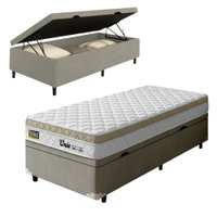 Cama Box Baú Solteiro Espuma Ortopédica Onix D45 88x188x61cm Hellen - Suporta até 150 kg