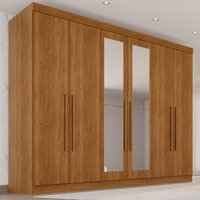 Guarda-Roupa Casal 100% MDF com Espelhos 6 Portas e 6 Gavetas 274cm Multimóveis Cinamomo