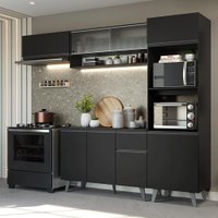Armário de Cozinha Completa 260 cm Preto Nice Madesa 04