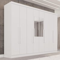 Guarda-Roupa Casal com Espelho 8 Portas 241cm Multimóveis Branco
