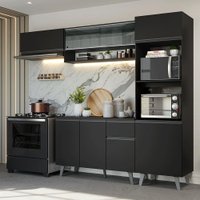 Armário de Cozinha Completa 260 cm Preto Nice Madesa 03 - Preto