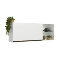 Armário de Cozinha Aéreo com 2 Portas e Nichos 150cm Florença Multimóveis MP2436 Branco