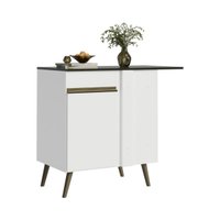 Balcão de Cozinha Canto com 1 Porta 90cm Retrô Florença Multimóveis MP2432 Branco