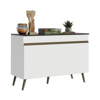 Balcão de Cozinha Gabinete Pia 120cm com 2 Portas Retrô Florença Multimóveis MP2445 Branco