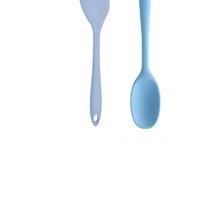 Colher e espatula de silicone na cor azul claro 28cm