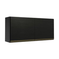 Armário de Cozinha Aéreo com 2 Portas 120cm Florença Multimóveis MP2424 Preto