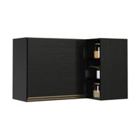 Armário de Cozinha Aéreo Canto com 1 Porta e Nichos 90cm Florença Multimóveis MP2430 Preto