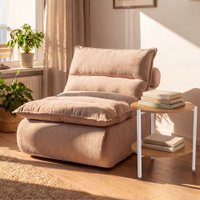 Poltrona Reclinável Kappesberg 90cm Bouclé Capuccino