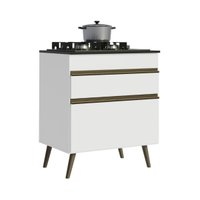 Balcão de Cozinha para Cooktop 1 Porta 1 Gaveta 70cm Retrô Florença Multimóveis MP2429 Branco