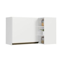 Armário de Cozinha Aéreo Canto com 1 Porta e Nichos 90cm Florença Multimóveis MP2430 Branco