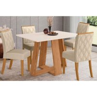 Mesa Sala Jantar Lins + 4 Cad Vita Nature/Light Henn