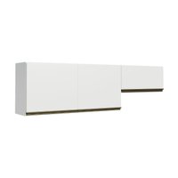 Kit 2 Armários de Cozinha Aéreos 190cm 3 Portas Florença Multimóveis MP2440 Branco