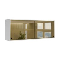Armário de Cozinha Aéreo com 2 Portas de Vidro 120cm Florença Multimóveis MP2425 Branco