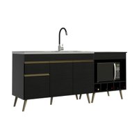 Kit Balcão de Cozinha para Pia e Balcão para Cooktop/Forno 190cm Florença Multimóveis MP2439