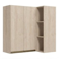 Armario Aereo De Canto 2 Portas 3 Nichos MDF 86X90 cm Kali 193661 Bianco TOQ Nicioli