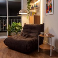 Poltrona Lounge 85cm Kappesberg Boucle Marrom