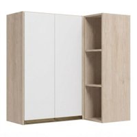 Armario Aereo De Canto 2 Portas 3 Nichos MDF 86X90 cm Kali 193661 Bianco TOQ Branco Nicioli