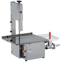 Serra Fita de Mesa Móvel Malta Inox 181cm com Moedor de Carne Boca 8 Bivolt