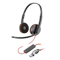 Fone de ouvido headset Poly Blackwire C3220 duplo USB-A/C - 8X228