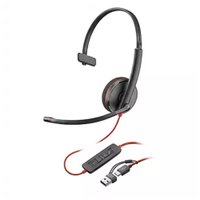 Fone de ouvido com microfone Poly Blackwire C3210 mono USB-C/A -8