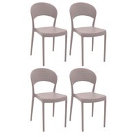 Jogo 4 Cadeiras Plástica Tramontina Camurça Cozinha Elegante Summa Sissi Eco