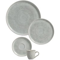 Aparelho de Jantar 16 Peças Cinza Cerâmica Porto Brasil Bio Pietra 4 Pessoas Café Chá Mesa Posta