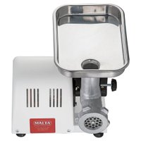 Moedor de Carne Elétrico Malta Boca 8 Branco com Bandeja Inox Bivolt