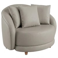 Poltrona Decorativa Maya Pes Madeira Courino TCS 725 MOLL