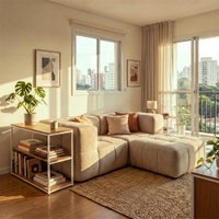 Sofá Modular 2 Lugares com Apoio de Pés Kappesberg Boucle Capuccino