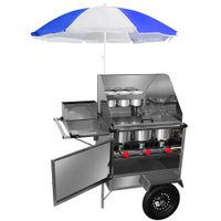 Carrinho de Cachorro-Quente Simples Inox com Guarda-Sol SM08P-GS Cefaz