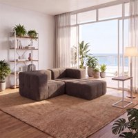 Sofá Modular 2 Lugares com Apoio de Pés Kappesberg Boucle Marrom