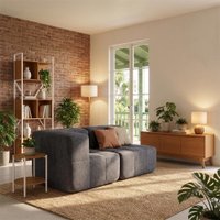 Sofá Modular 2 Lugares com Canto Kappesberg Boucle Titanio