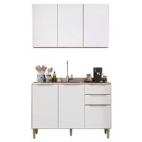 Armário de Cozinha com Balcão para Pia 6 Portas 2 Gavetas 100% MDF Clara