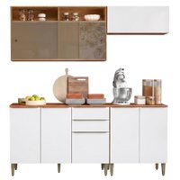 Armário de Cozinha Completa 8 Portas 2 Gavetas 100% MDF Reflecta Clara