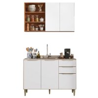 Armário de Cozinha com Balcão para Pia 5 Portas 2 Gavetas 100% MDF Clara