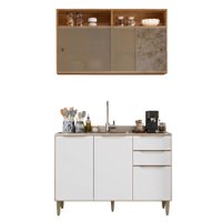 Armário de Cozinha com Balcão para Pia Reflecta 5 Portas 2 Gavetas 100% MDF Clara