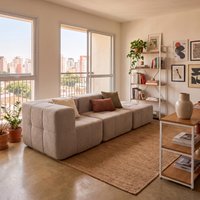 Sofá Modular 3 Lugares Kappesberg Boucle Capuccino