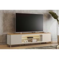 Rack Bancada p/ TV 85 Pol Santorini 240cm Off White Linea