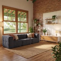 Sofá Modular 3 Lugares com 2 Cantos Kappesberg Boucle Titanio