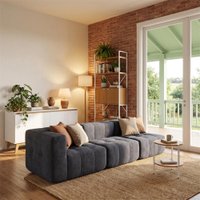 Sofá Modular 3 Lugares com Canto Kappesberg Boucle Titanio