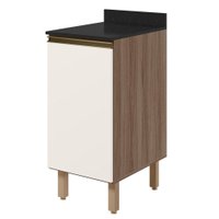 Balcão Com Tampo 1 Porta MDF 40 cm Kali 1221822 Carvalho TOQ Off White Nicioli