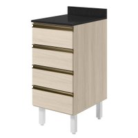 Balcão Com Tampo 4 Gavetas MDF 40 cm Kali 1641022 Bianco TOQ Nicioli