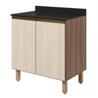 Balcão Com Tampo 2 Portas MDF 70 cm Kali 1222122 Carvalho TOQ Bianco Nicioli