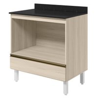 Balcao Com Tampo E Nicho Para Forno 1 Gaveta MDF 80 cm Kali 1640622 Bianco TOQ Nicioli