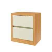 Mesa de Cabeceira 2 Gavetas Basic Carvalho Rosé/Off White Fosco Dalla Costa