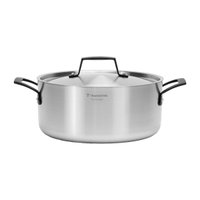Caçarola Rasa Tramontina Grano Black Aço Inox 24cm 4,7L